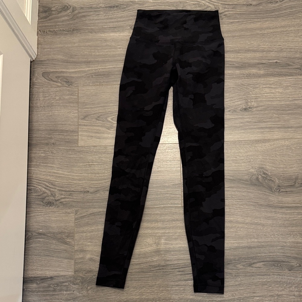 Lululemon High-Waist Black Camo Leggings